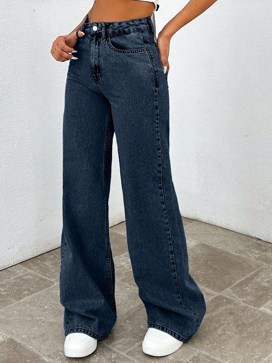 DressBerry Women Comfort Straight Fit High-Rise Light Fade Acid Wash Stretchable Jeans - view 1