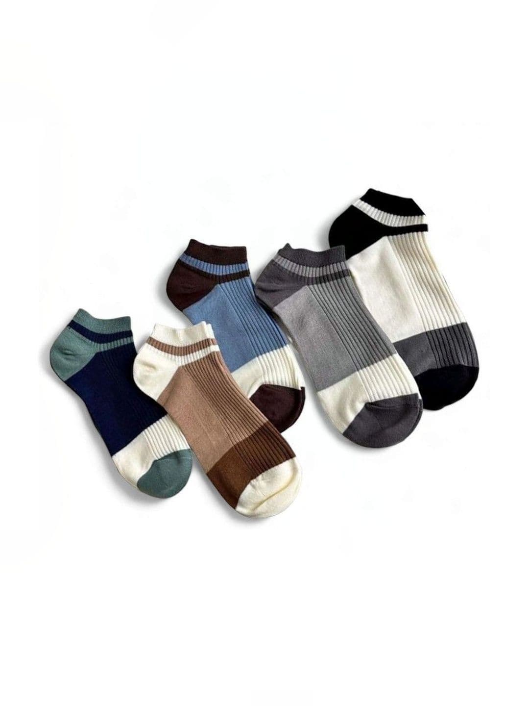 Moda Rapido Men Pack of 5 Cotton Blend Colourblocked Ankle Length Socks - view 1