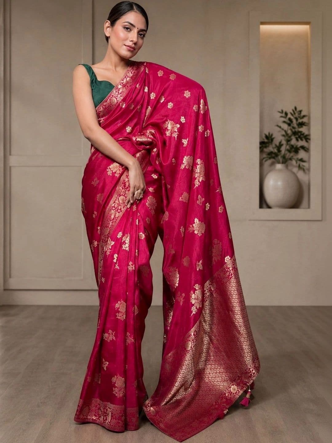AwadhiCraft Woven Design Zari Art Silk Banarasi Saree - view 1