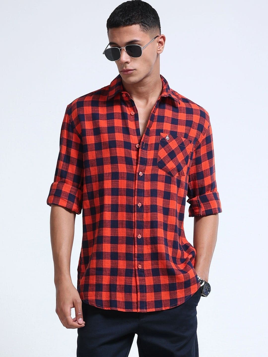 FashionDistrict Men Classic Buffalo Checks Checked Casual Shirt - view 1