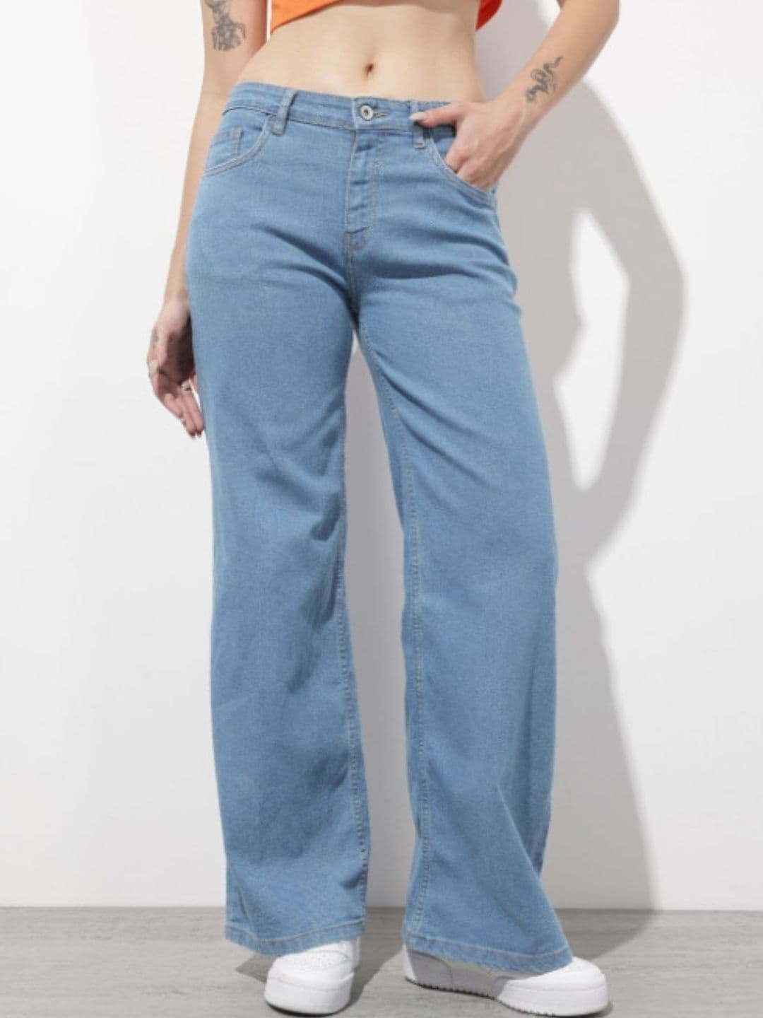 DressBerry Women Classic Straight Fit Mid-Rise Stretchable Jeans - view 1