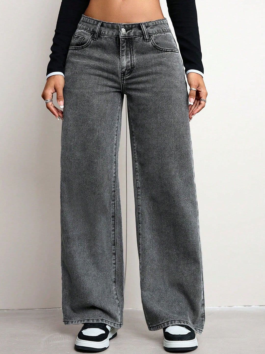 DressBerry Women Comfort Straight Fit High-Rise Light Fade Acid Wash Stretchable Jeans - view 1