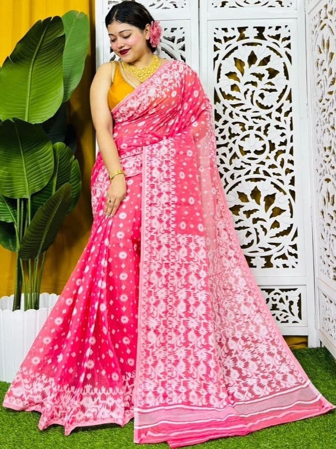 SAPTAK FASHION Woven Design Jamdani Saree - view 1
