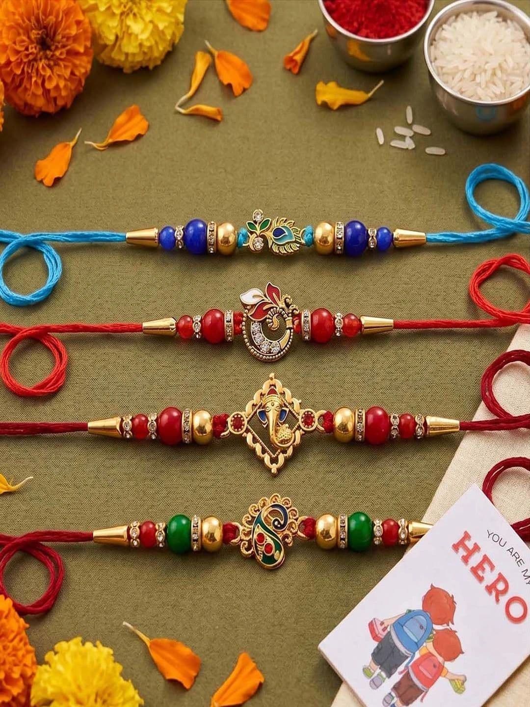 Ascension Set of 4 Rakhi Gift Set With Magnet & Roli Tilak - view 1