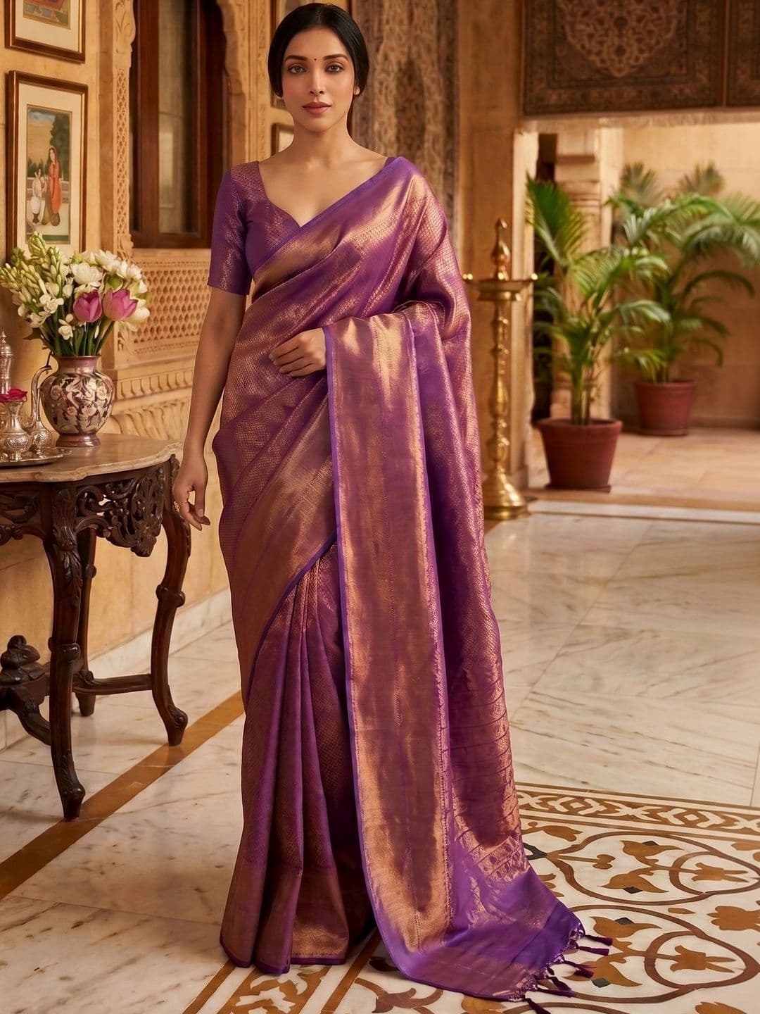 ZARA STAR Woven Design Zari Art Silk Banarasi Saree - view 1