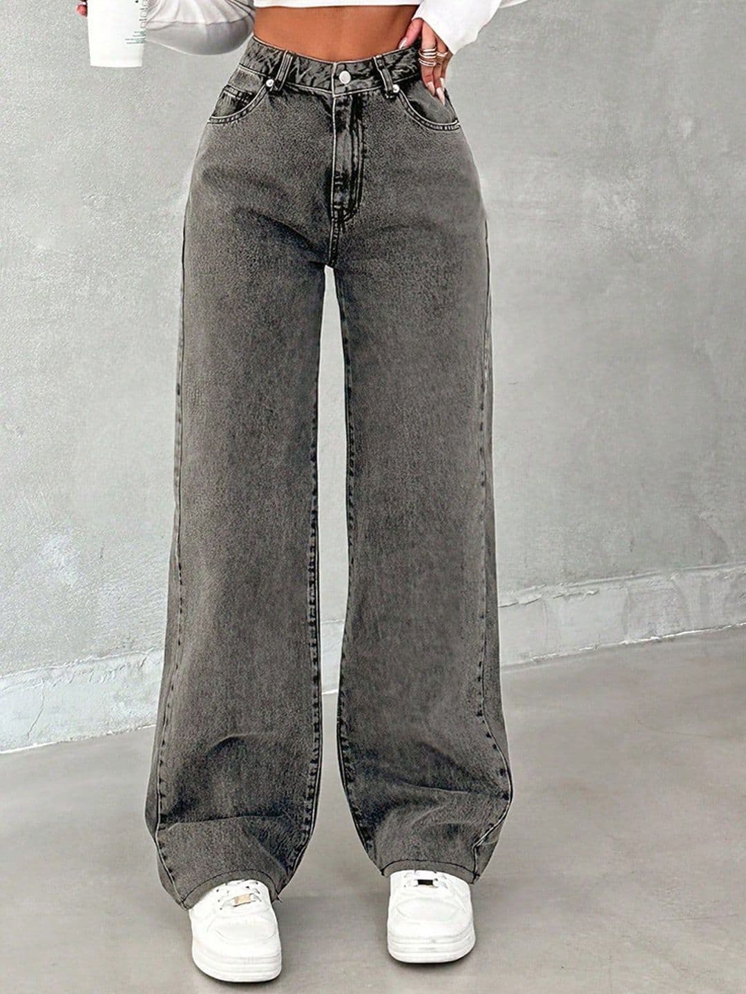 DressBerry Women Comfort Straight Fit High-Rise Light Fade Acid Wash Stretchable Jeans - view 1