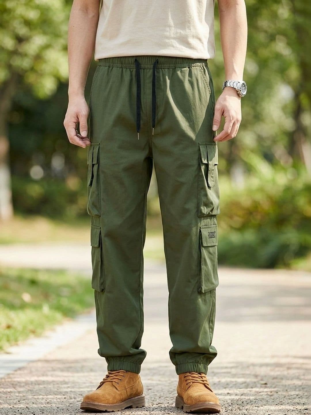 Suo Men Easy Wash Cargos Trousers - view 1