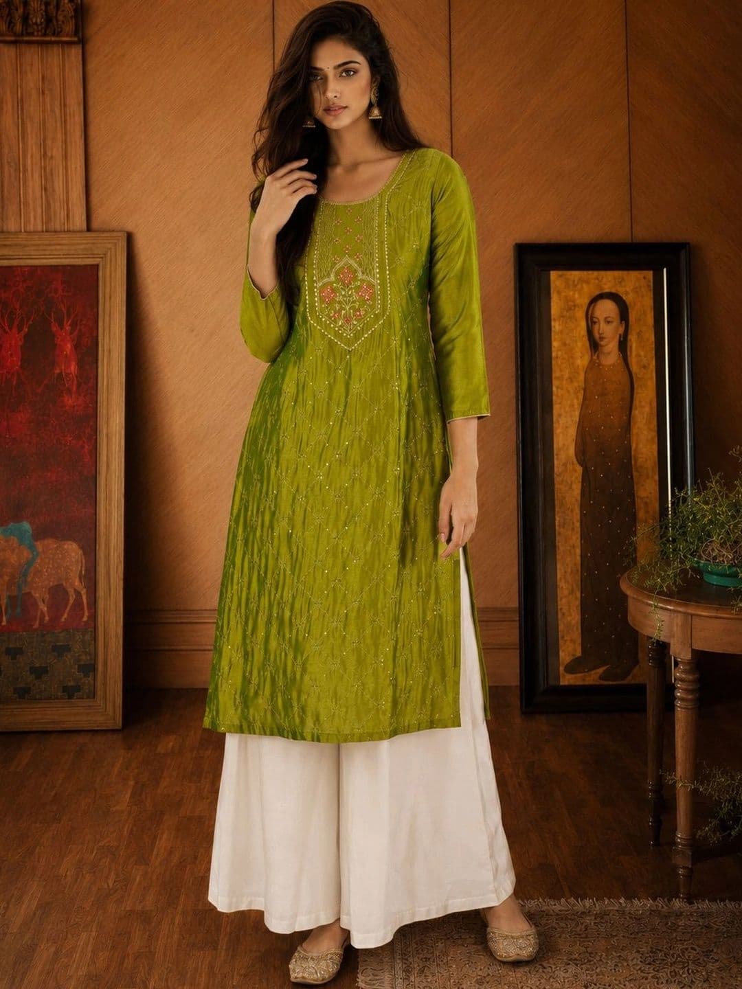 HOUSE OF SETHIA Women Embroidered Thread Work Kurta - view 1