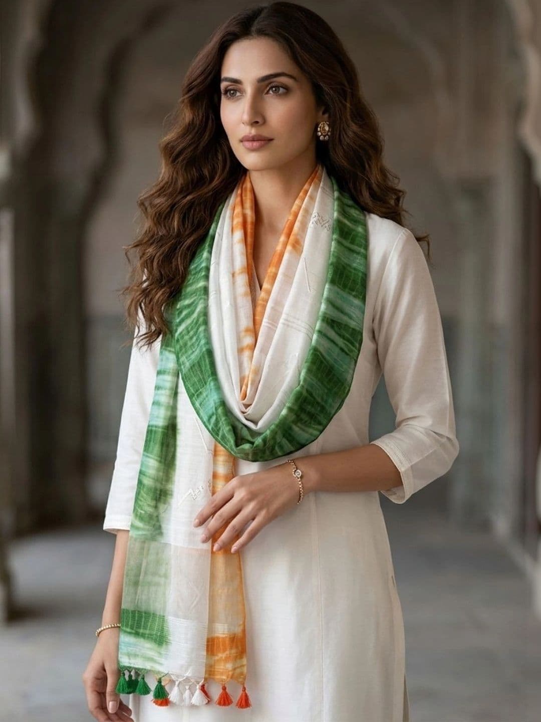 Dupatta Bazaar Ombre Dyed Tie and Dye Dupatta - view 1