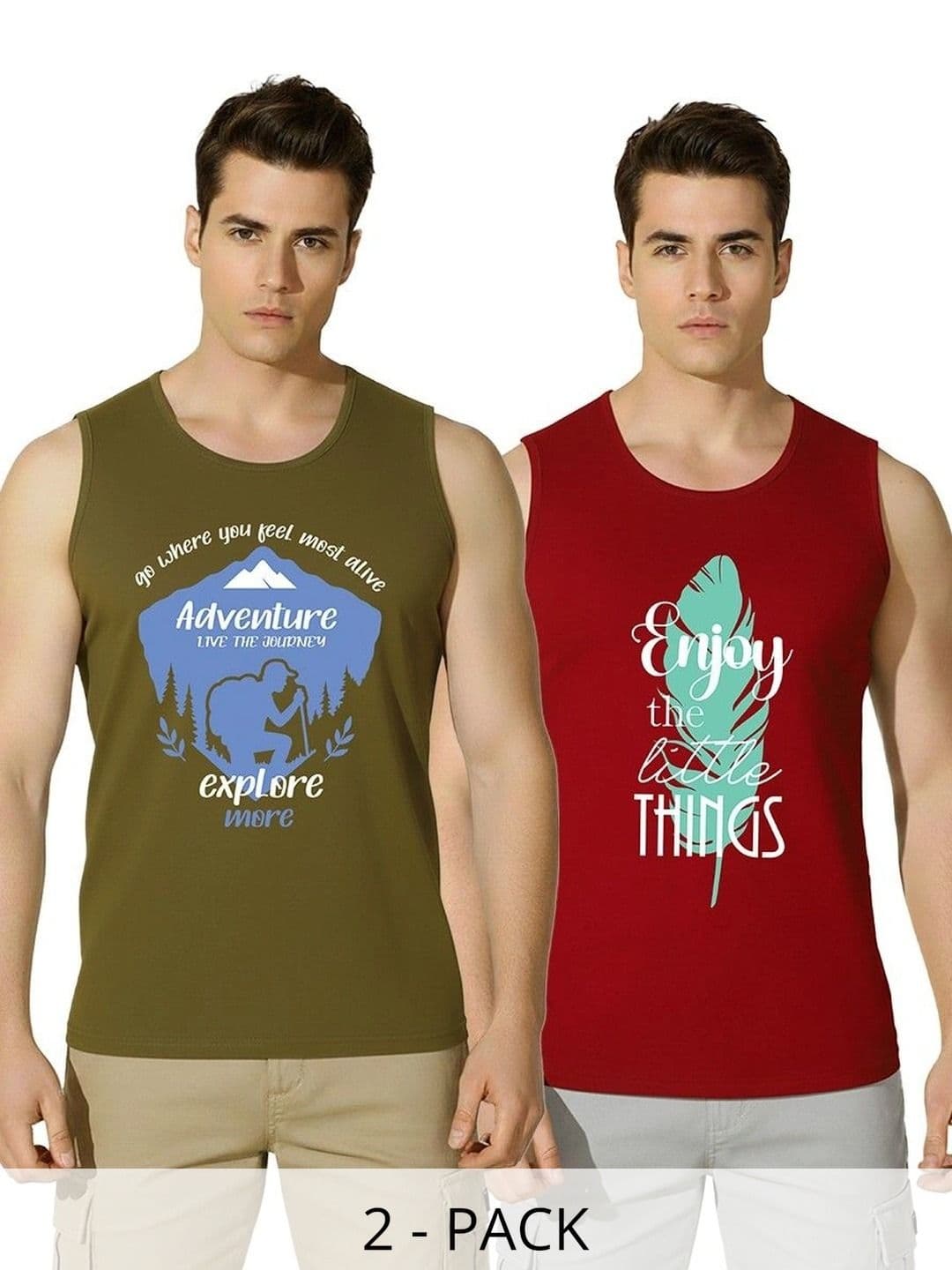 SKY HARBOAR Pack of 2 Printed Cotton Tank - view 1