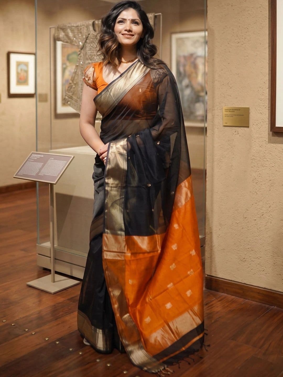 ADR CHIKANKARI Woven Design Zari Art Silk Banarasi Saree - view 1
