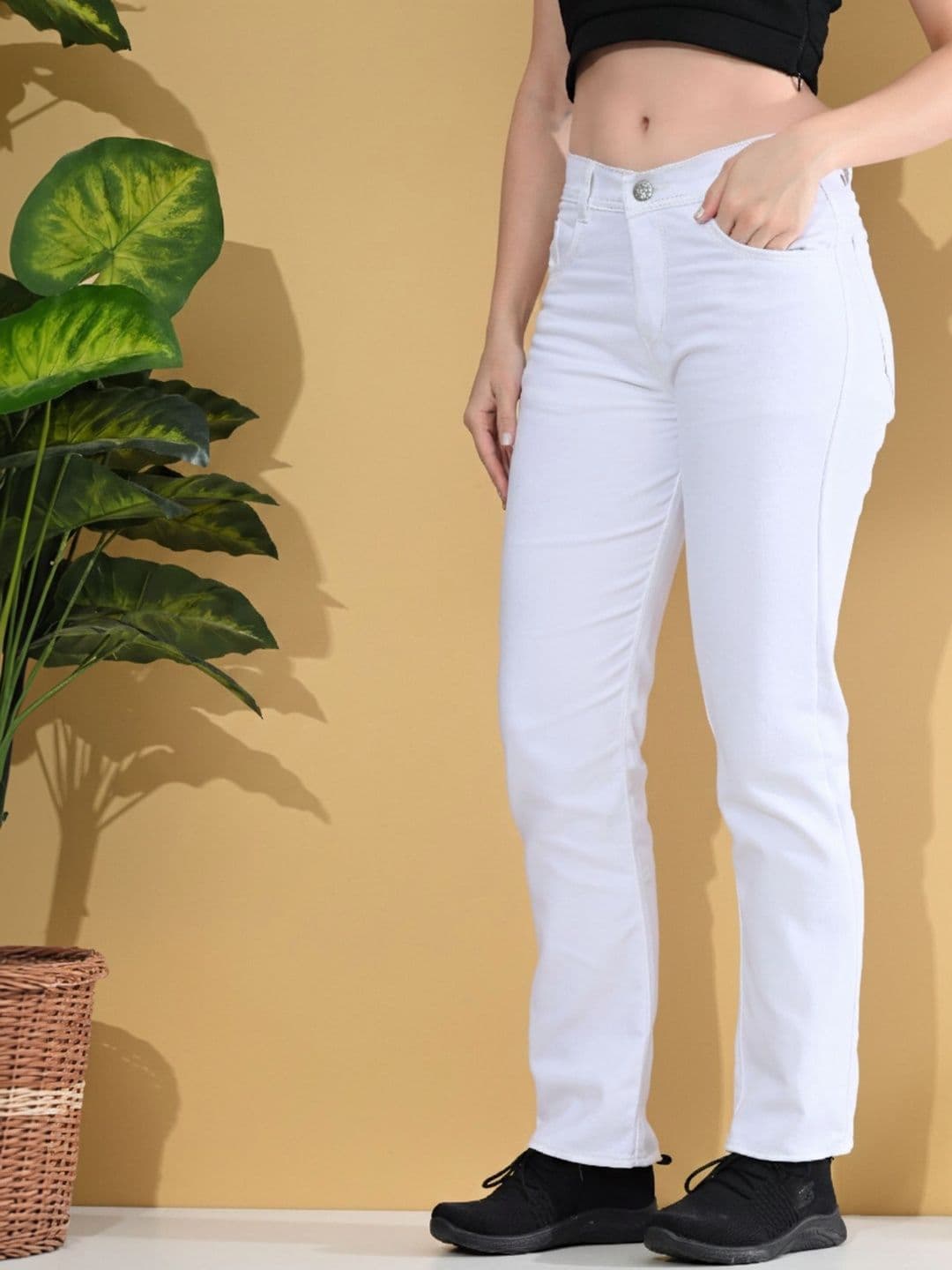 DressBerry Women Classic Straight Fit Mid-Rise Stretchable Jeans - view 1