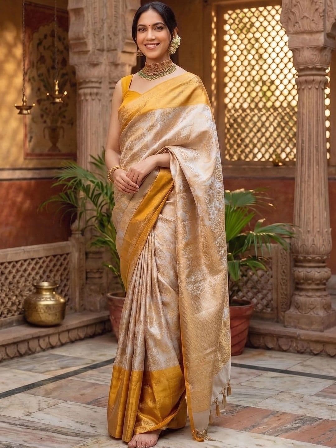 FINFOL Woven Design Zari Art Silk Banarasi Saree - view 1