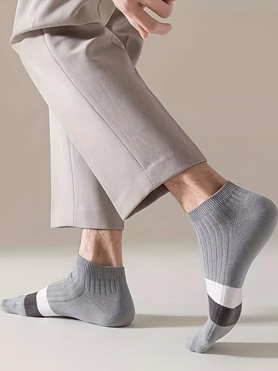 Moda Rapido Men Pack of 5 Cotton Blend Colourblocked Ankle Length Socks - view 1