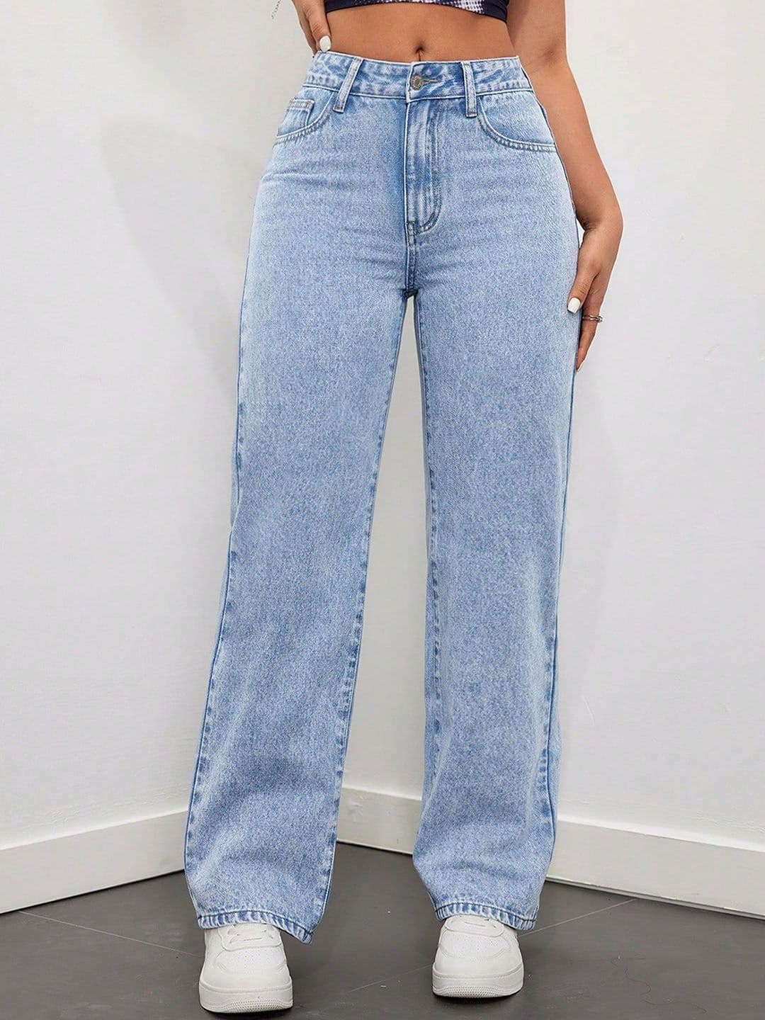 DressBerry Women Comfort Straight Fit High-Rise Light Fade Stretchable Jeans - view 1