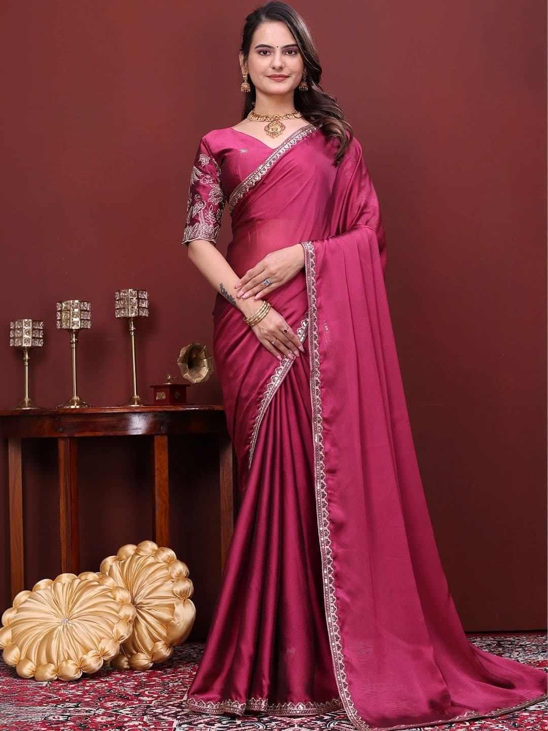 Panzora Embroidered Poly Chiffon Designer Saree - view 1