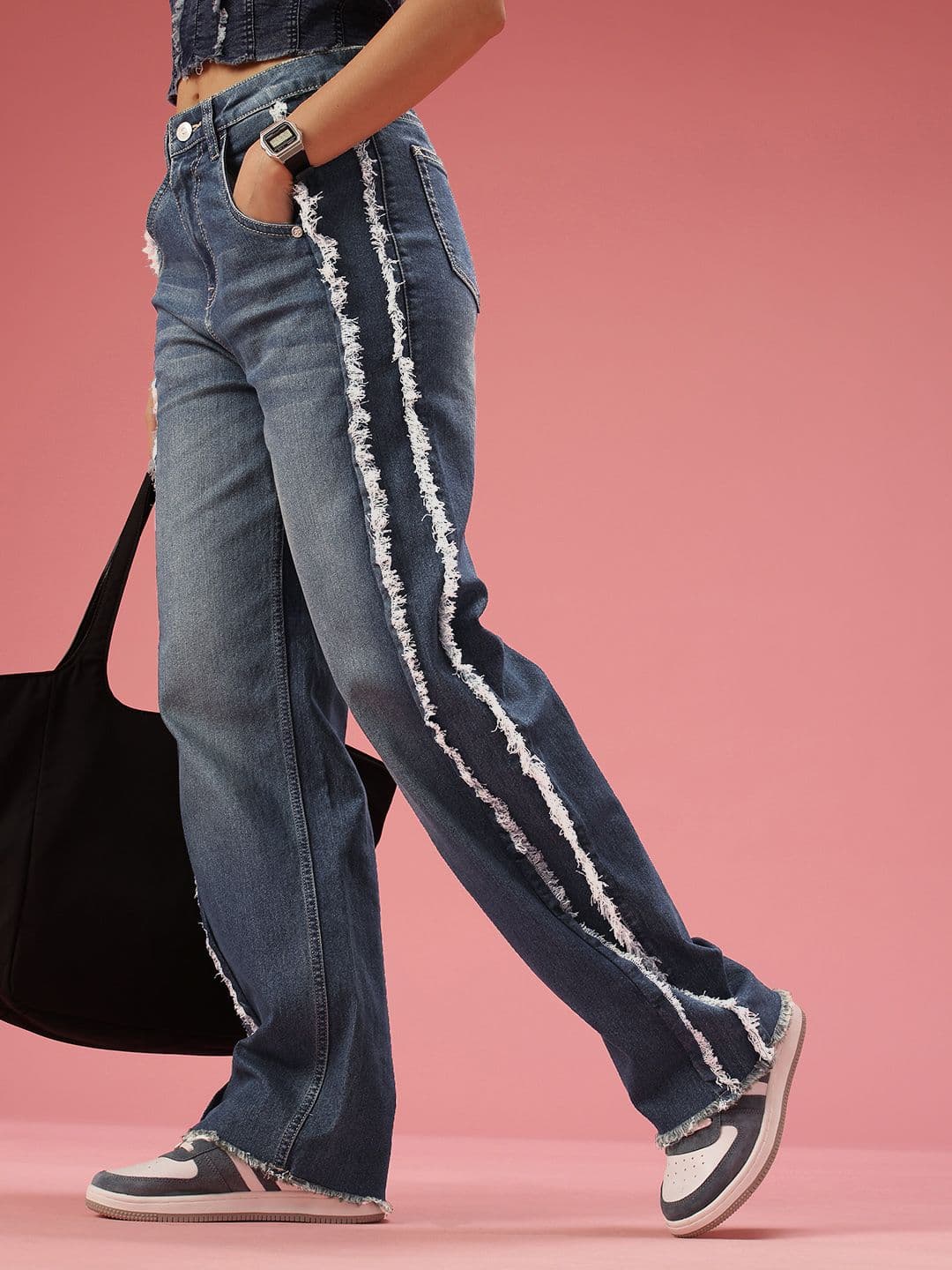 DressBerry Women Straight Fit High-Rise Heavy Fade Stretchable Jeans - view 1