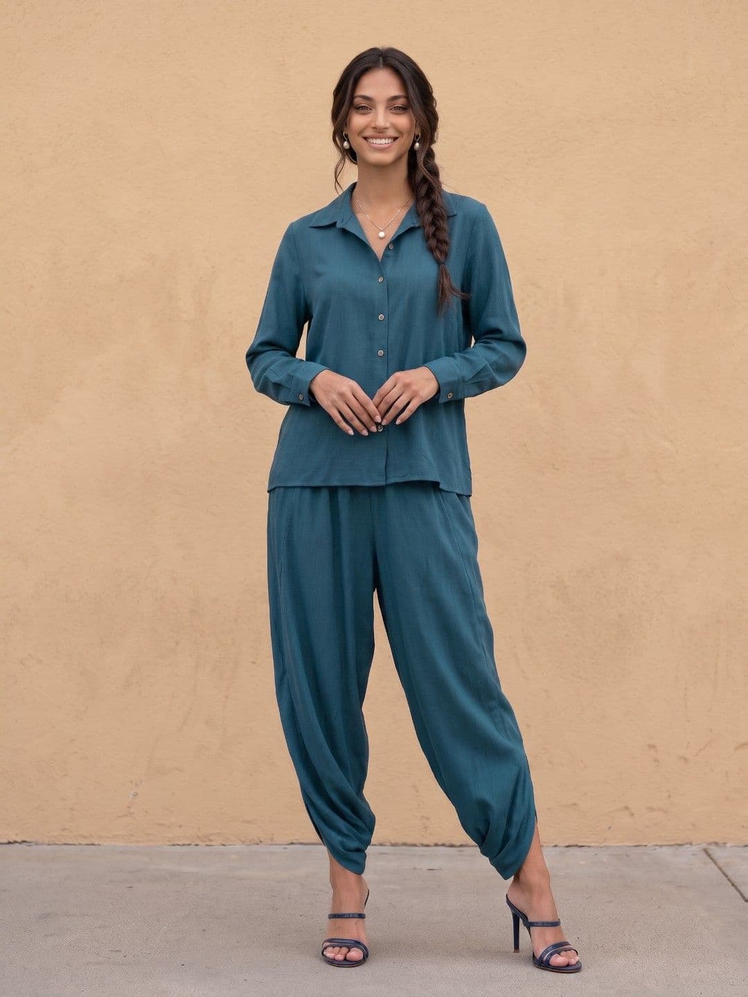 fusion by glitchez Women Shirt with Dhoti Pants - view 1