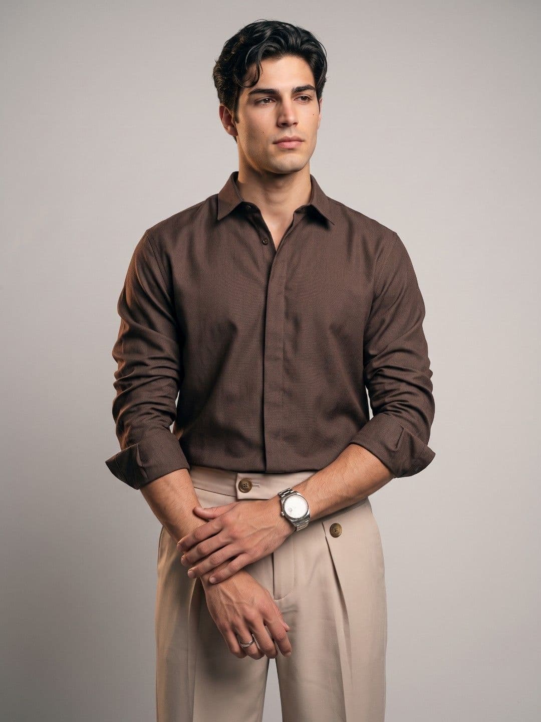 OvrWrk Brown Relaxed Fit Casual Shirt - view 1