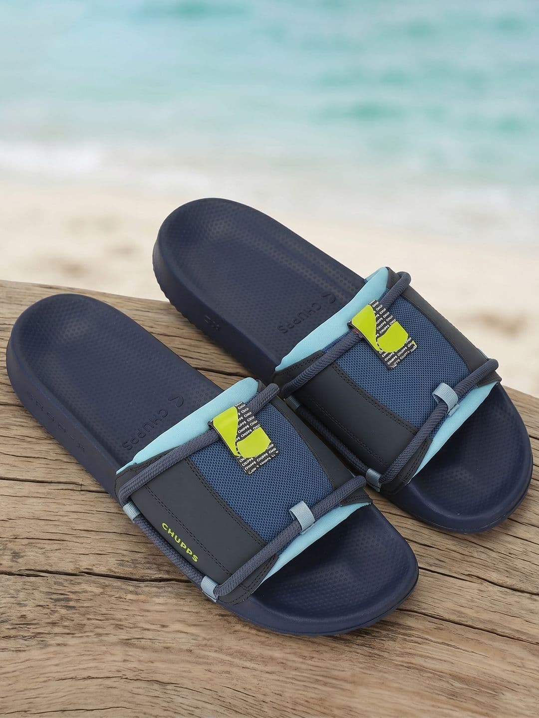 CHUPPS Men Navy Blue Sling Ergo-X Orthopedic Sliders - view 1