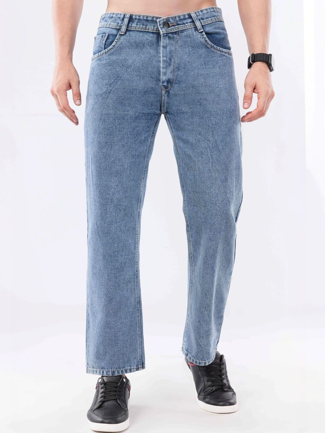 Ygdeal Men Wide Leg Mid-Rise Jeans - view 1