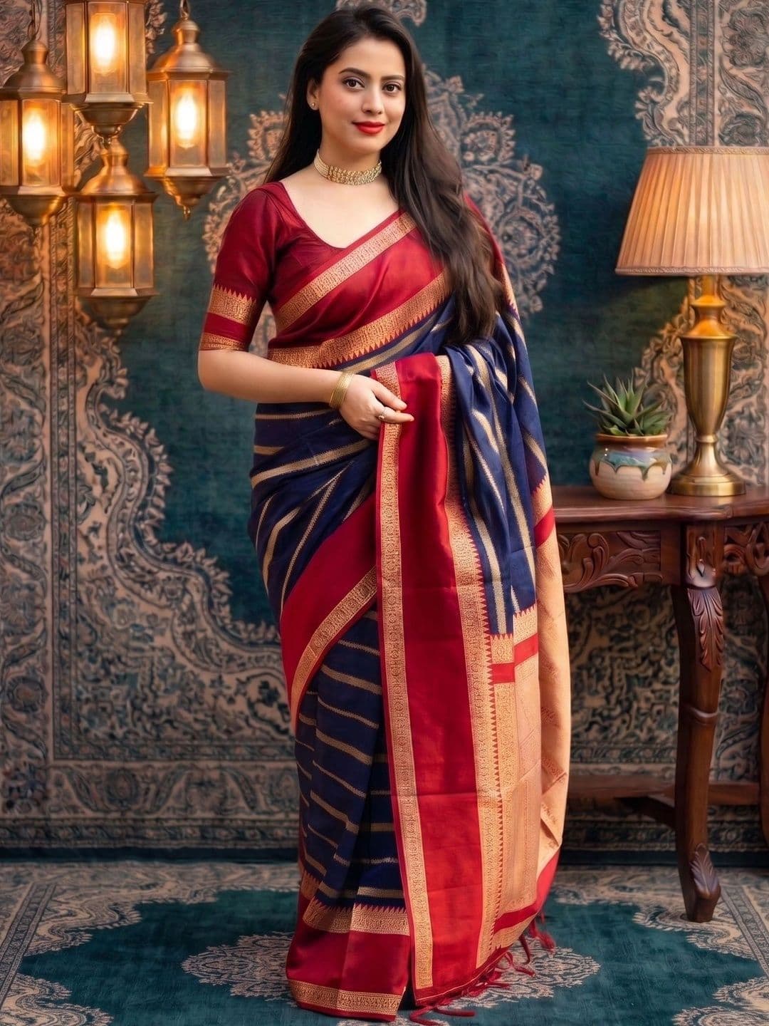 AwadhiCraft Woven Design Zari Art Silk Banarasi Saree - view 1