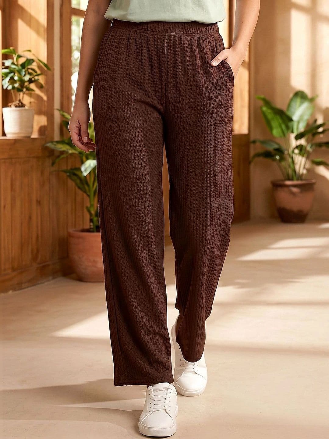 VS MALL Women Knitted Palazzos - view 1