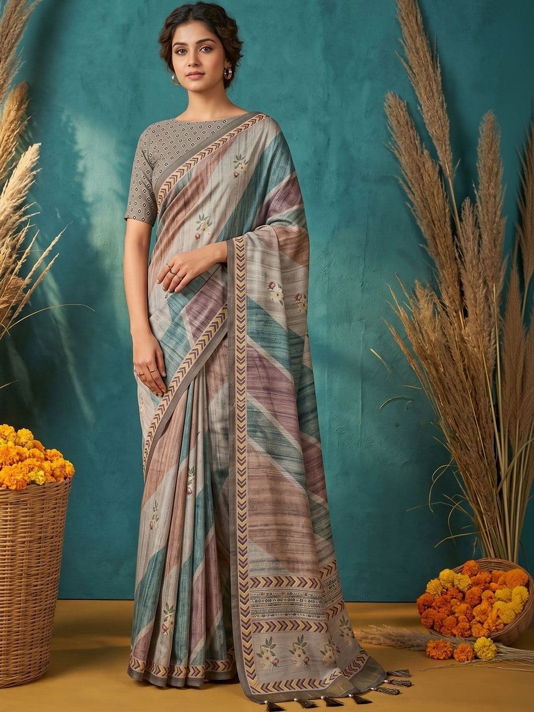 KALINI Silk Blend Designer Saree - view 1