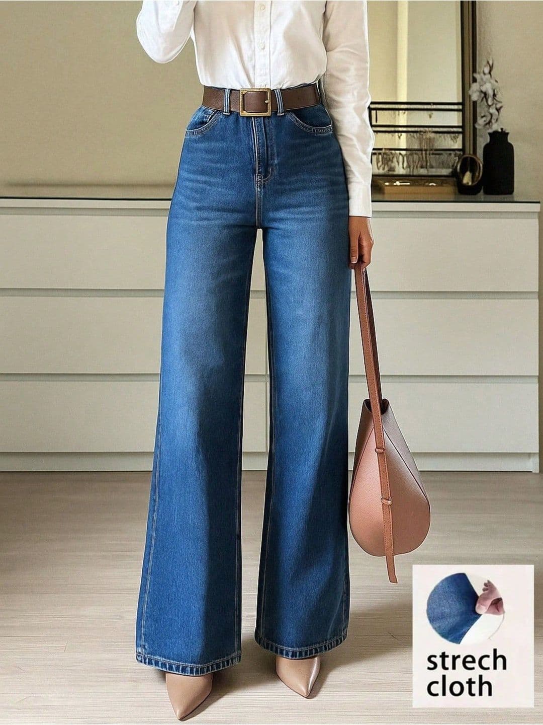 DressBerry Women Comfort Straight Fit High-Rise Light Fade Acid Wash Stretchable Jeans - view 1