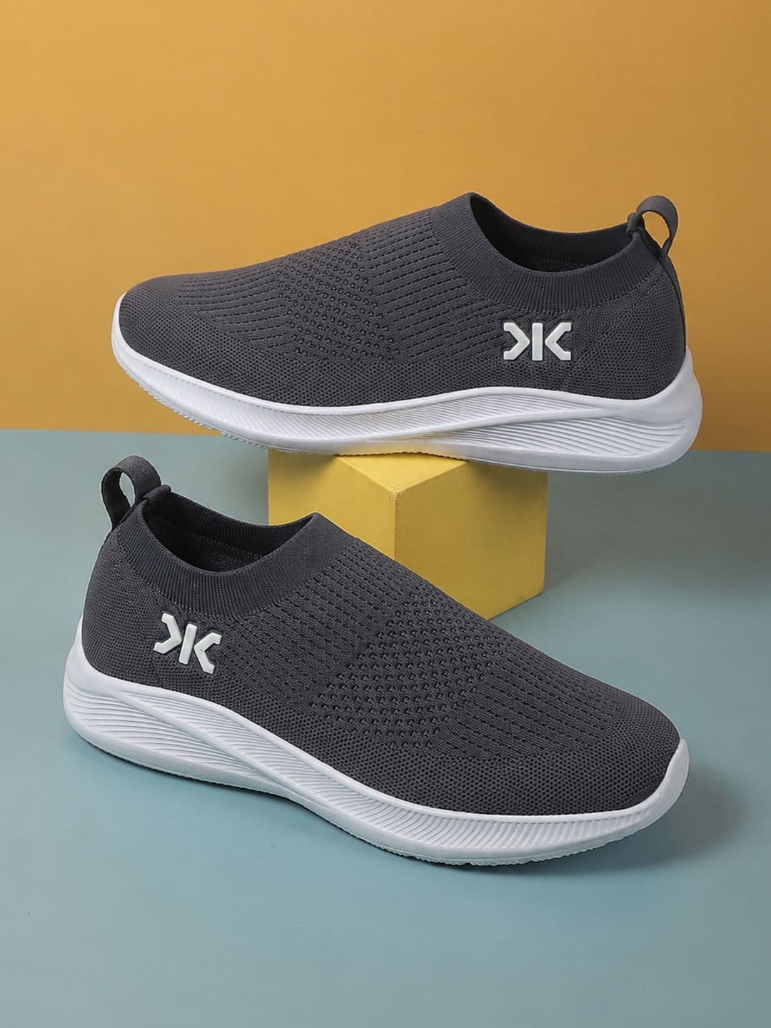 Killer Men Grey Woven Design Slip-On Sneakers - view 1