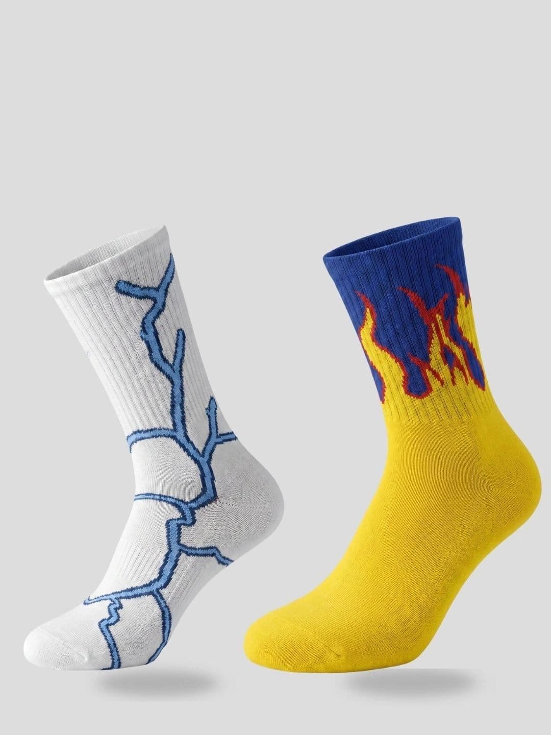 Moda Rapido Men Pack of 2 Cotton Blend Patterned Calf Length Socks - view 1