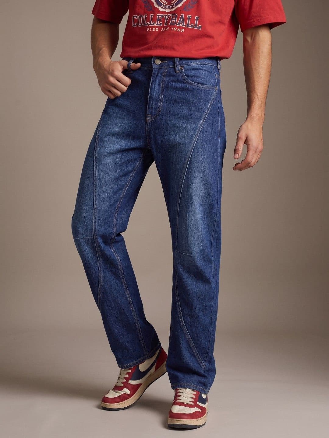 glitchez Men Regular Fit Mid-Rise Light Fade Jeans - view 1