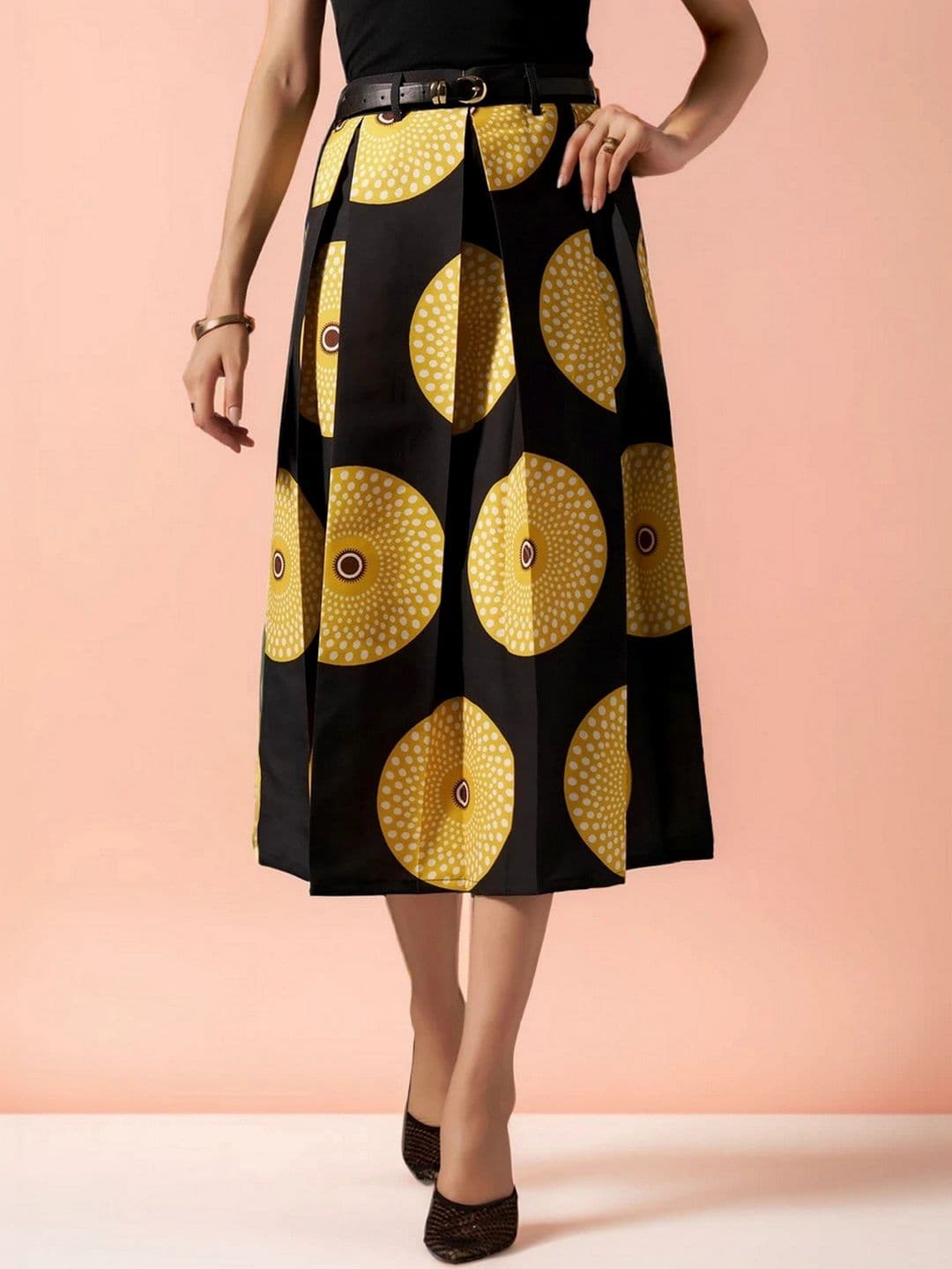 DressBerry Printed Cotton Midi A-Line Skirts - view 1