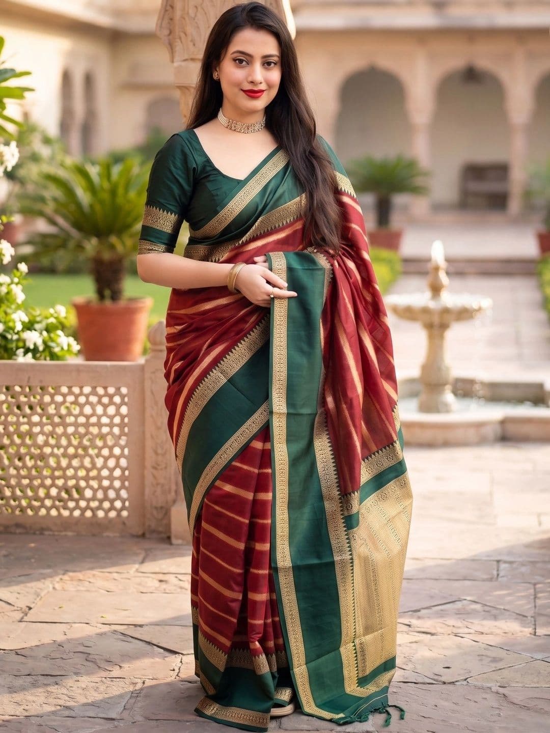 ZARA STAR Woven Design Zari Banarasi Saree - view 1