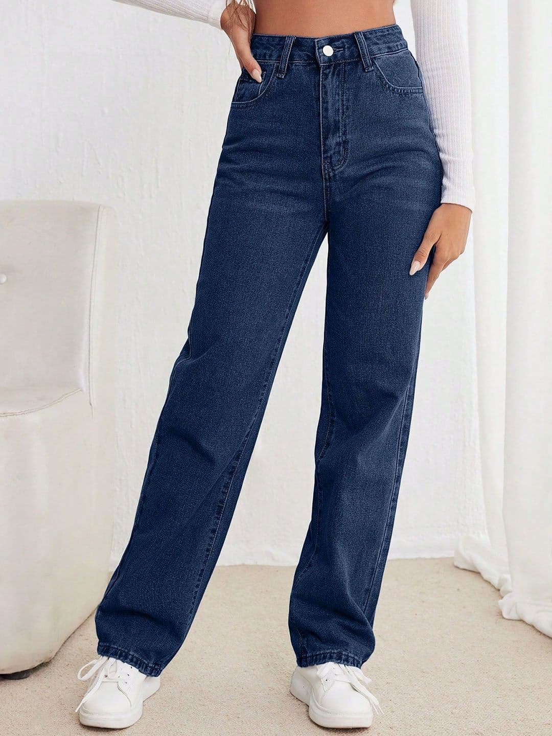 DressBerry Women Comfort Straight Fit High-Rise Light Fade Acid Wash Stretchable Jeans - view 1