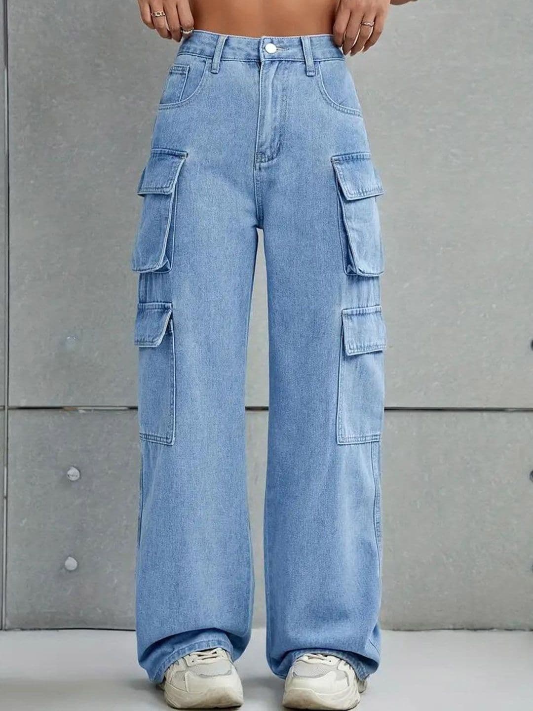DressBerry Women Comfort Wide Leg High-Rise Light Fade Acid Wash Stretchable Jeans - view 1