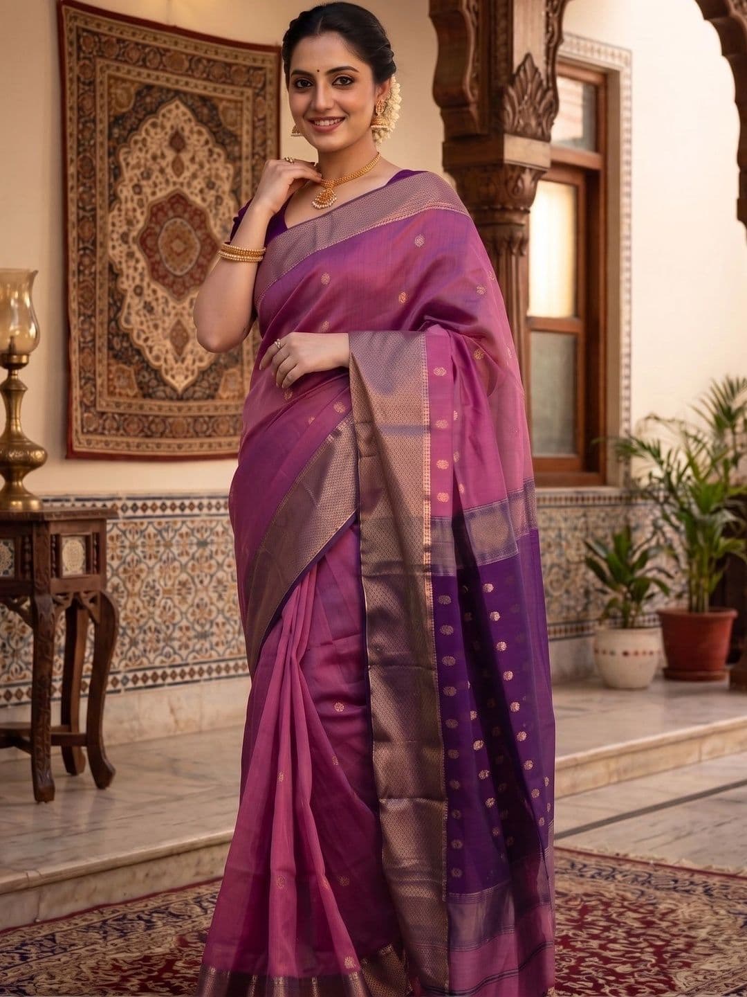 Narayan creations Women Woven Design Zari Art Silk Banarasi Saree - view 1