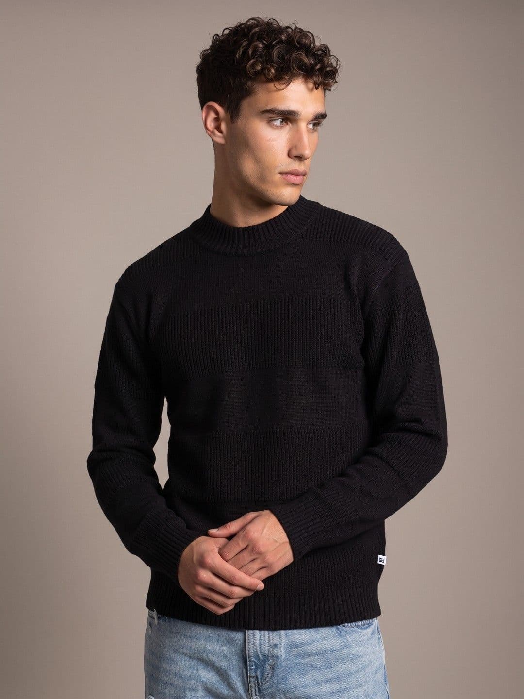 glitchez High Neck Knitted Pullover - view 1