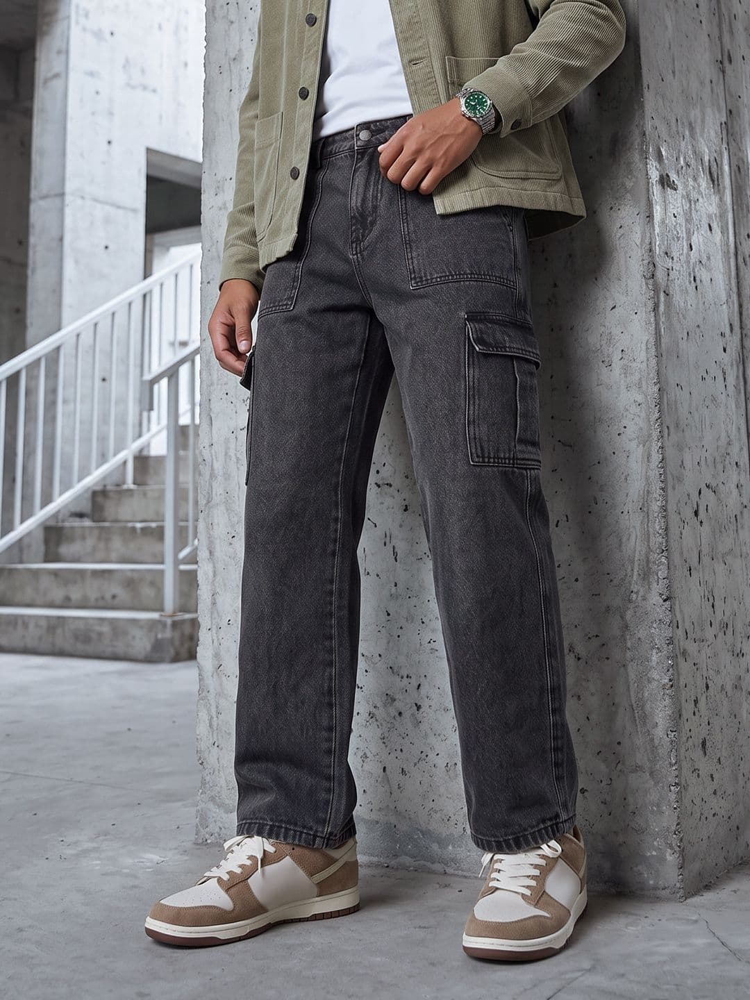 The Roadster Lifestyle Co. Men Relaxed Fit Pure Cotton Cargo Jeans - view 1