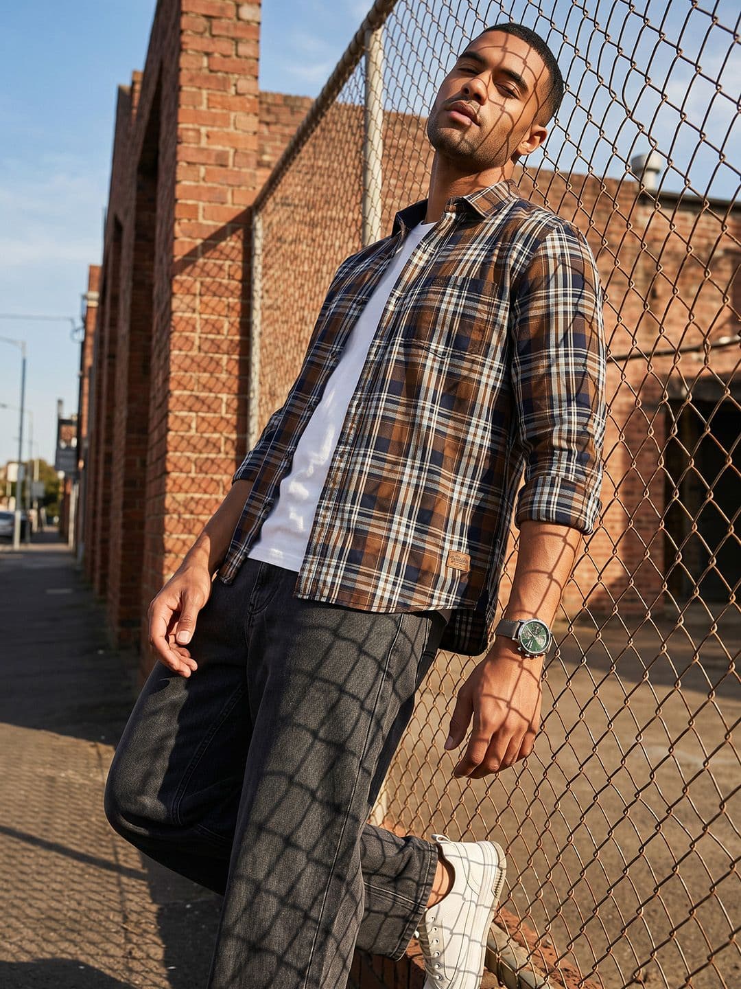 The Roadster Life Co. Tartan Checked Pure Cotton Casual Shirt - view 1