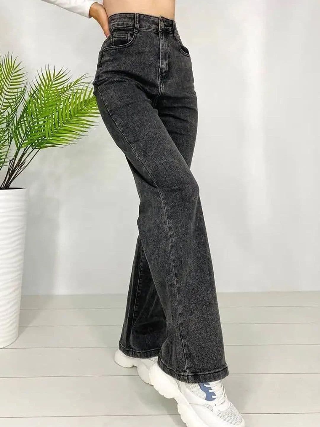 DressBerry Women Comfort Straight Fit High-Rise Light Fade Acid Wash Stretchable Jeans - view 1