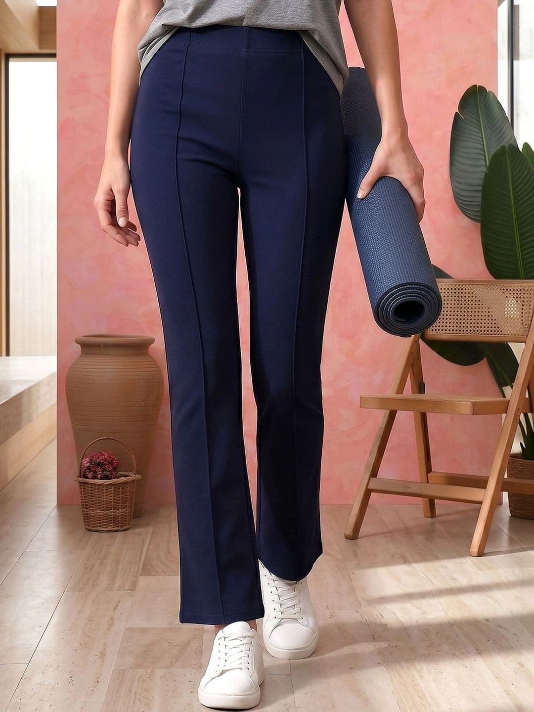 VS MALL Women Flared Knitted Palazzos - view 1