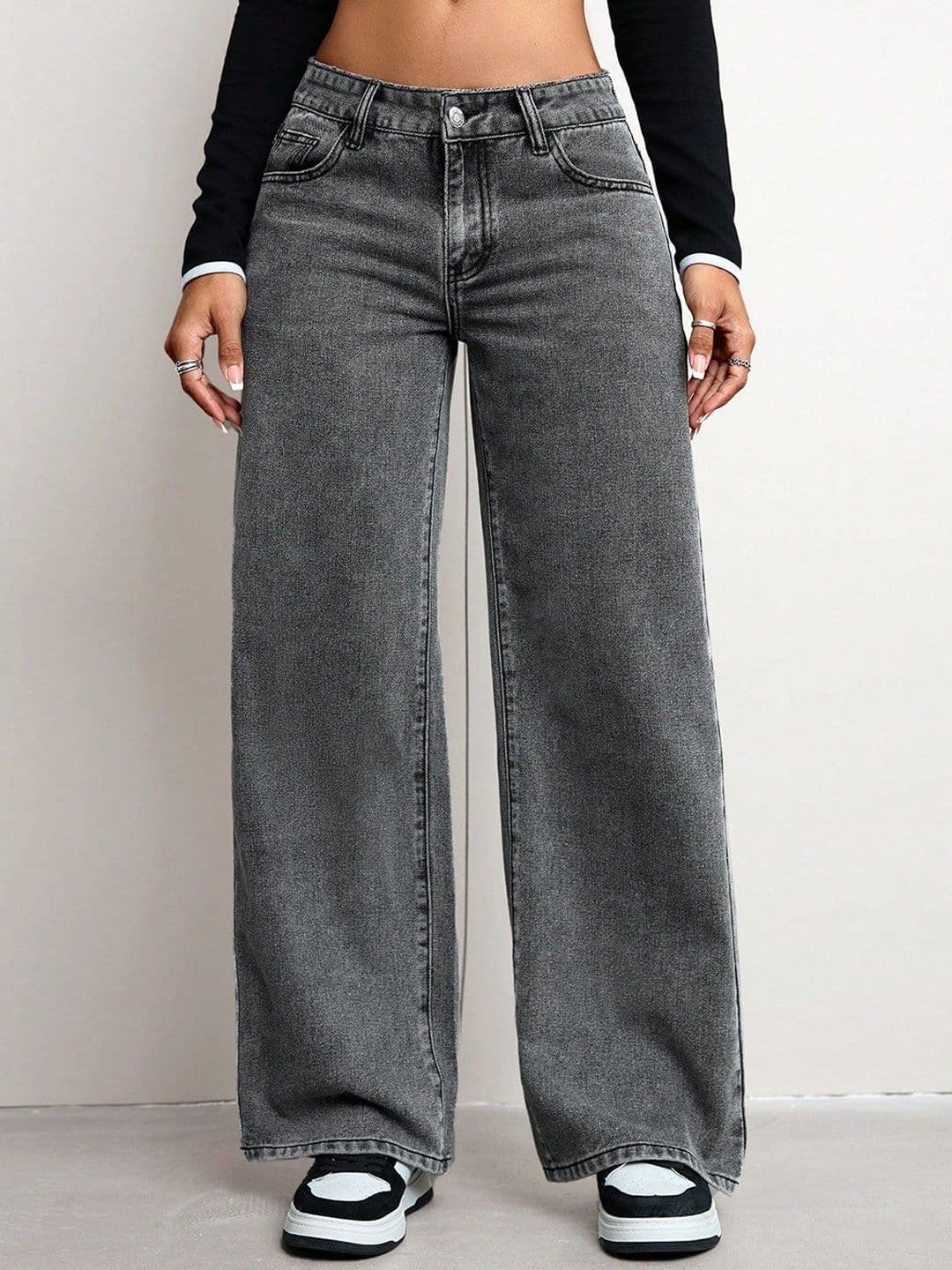 DressBerry Women Comfort Straight Fit Mid-Rise Light Fade Acid Wash Stretchable Jeans - view 1