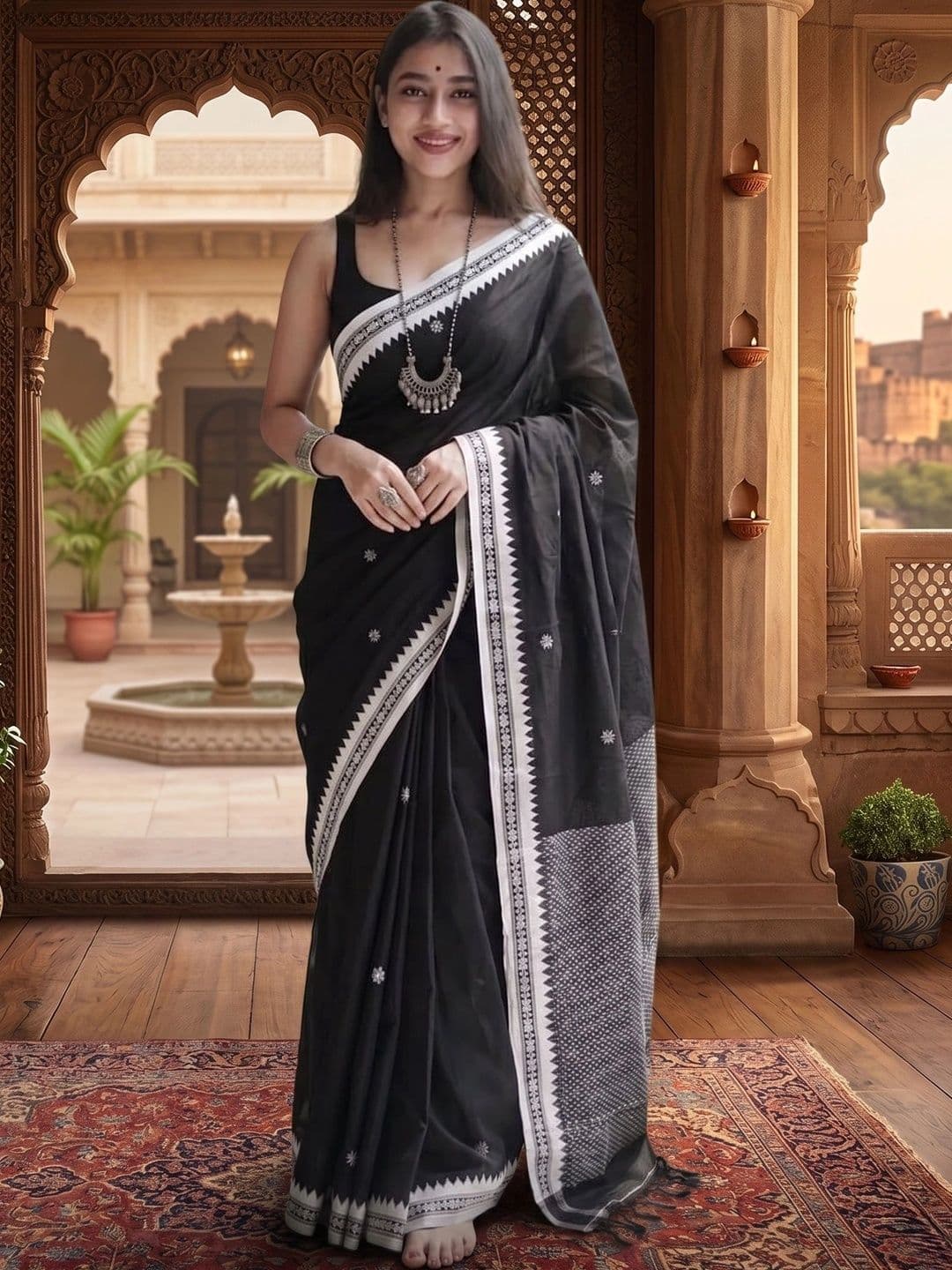 Narayan creations Woven Design Zari Art Silk Banarasi Saree - view 1