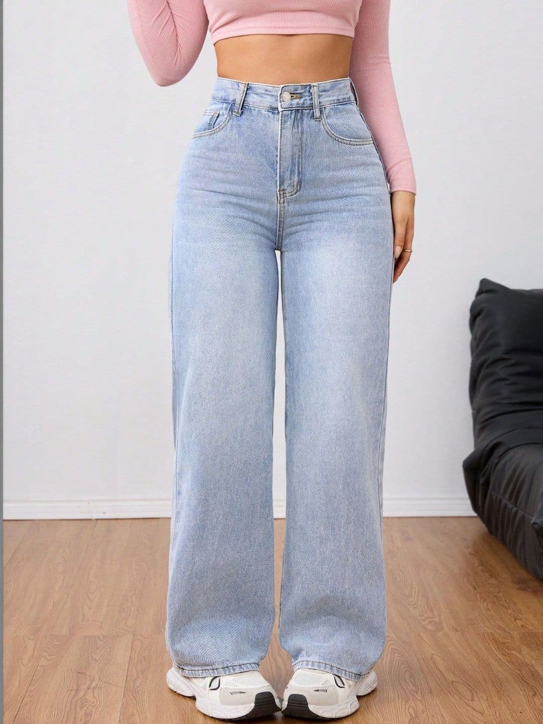 DressBerry Women Straight Fit High-Rise Light Fade Bleached Stretchable Jeans - view 1