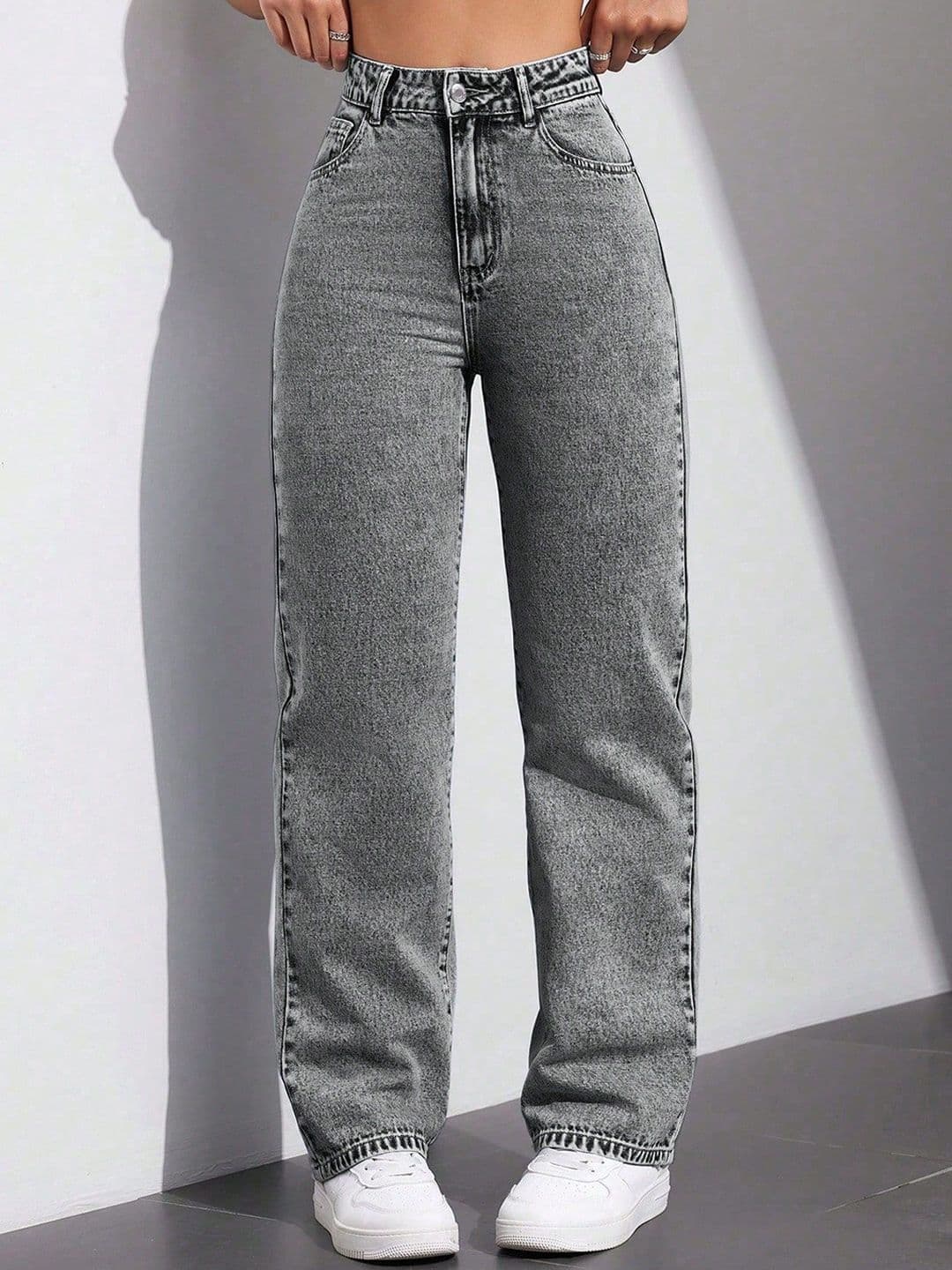 DressBerry Women Comfort Straight Fit High-Rise Light Fade Acid Wash Stretchable Jeans - view 1