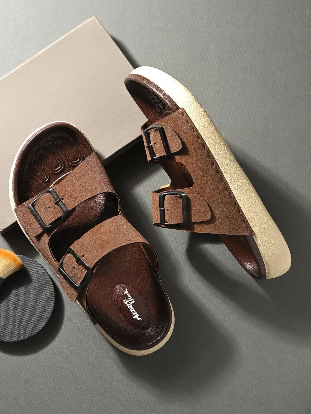 Azzaro Black Men Buckle Comfort Sandals - view 1