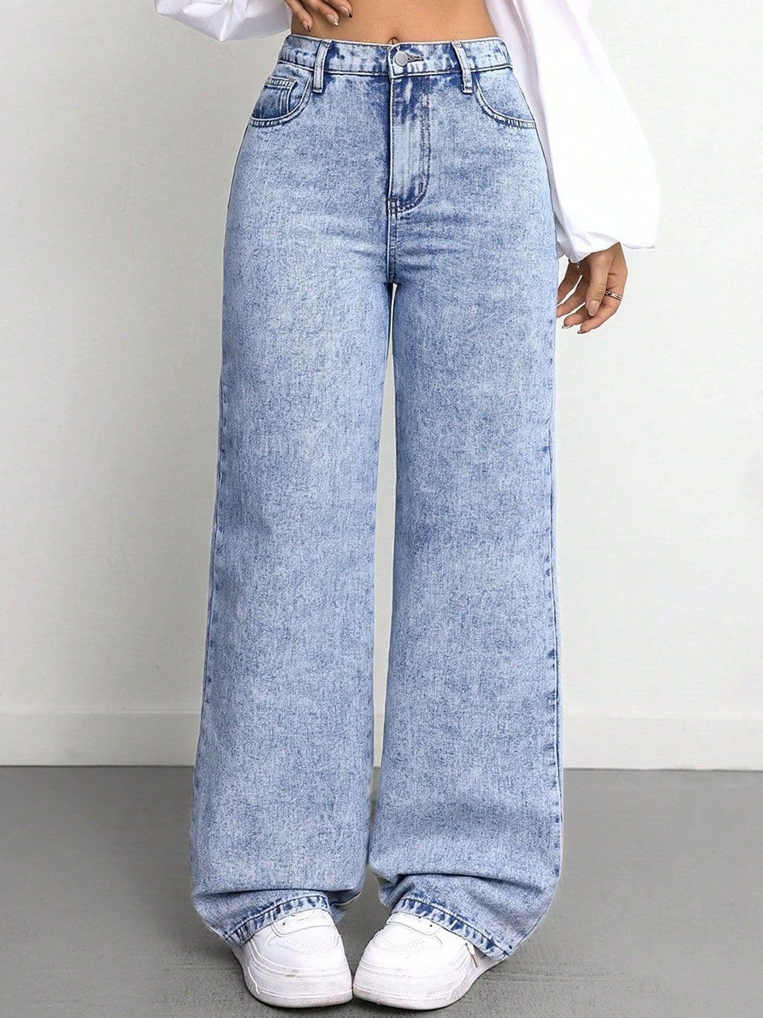 DressBerry Women Comfort Plus Size Straight Fit High-Rise Light Fade Stretchable Jeans - view 1