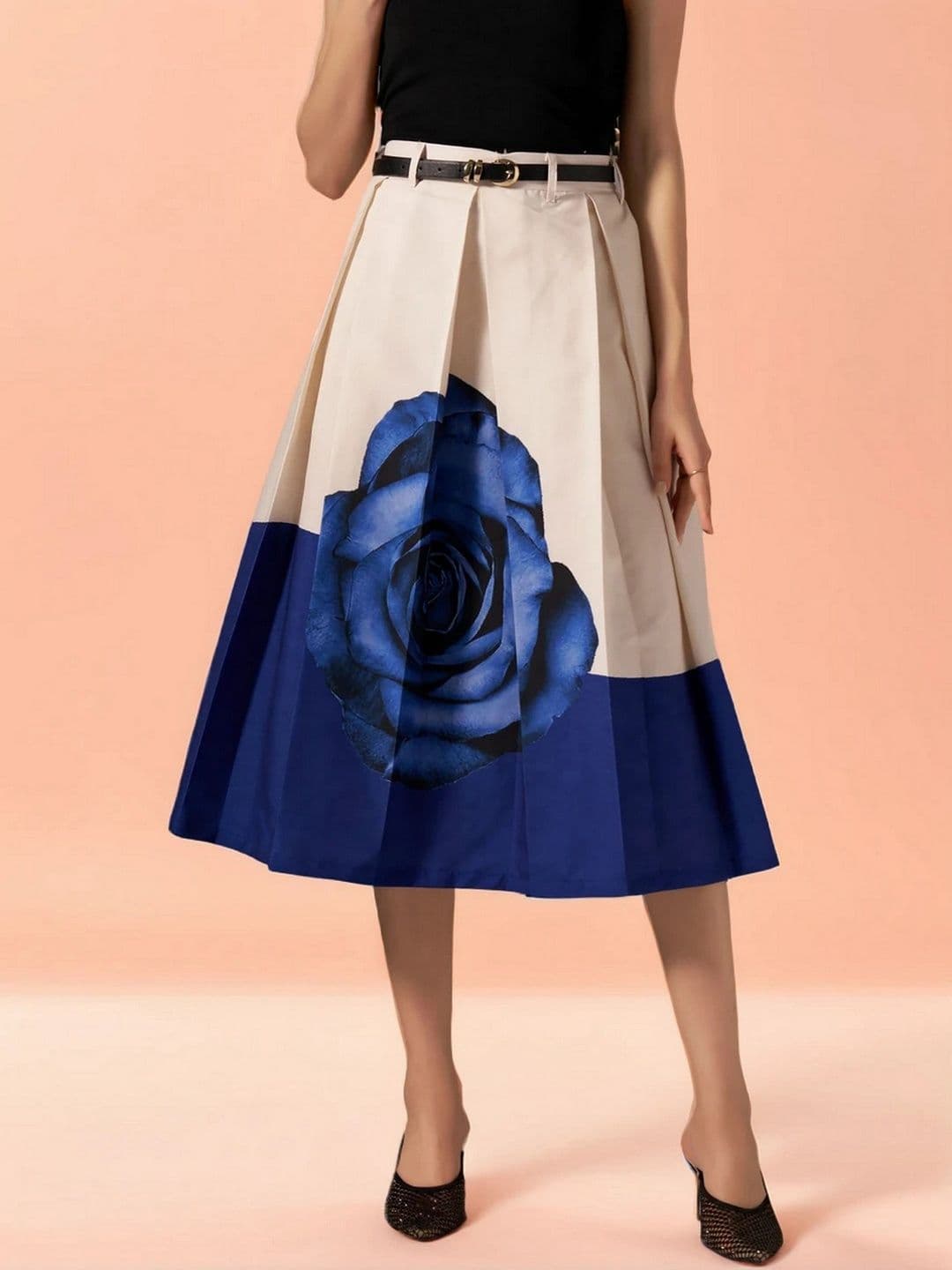 DressBerry Printed Cotton Midi A-Line Skirts - view 1