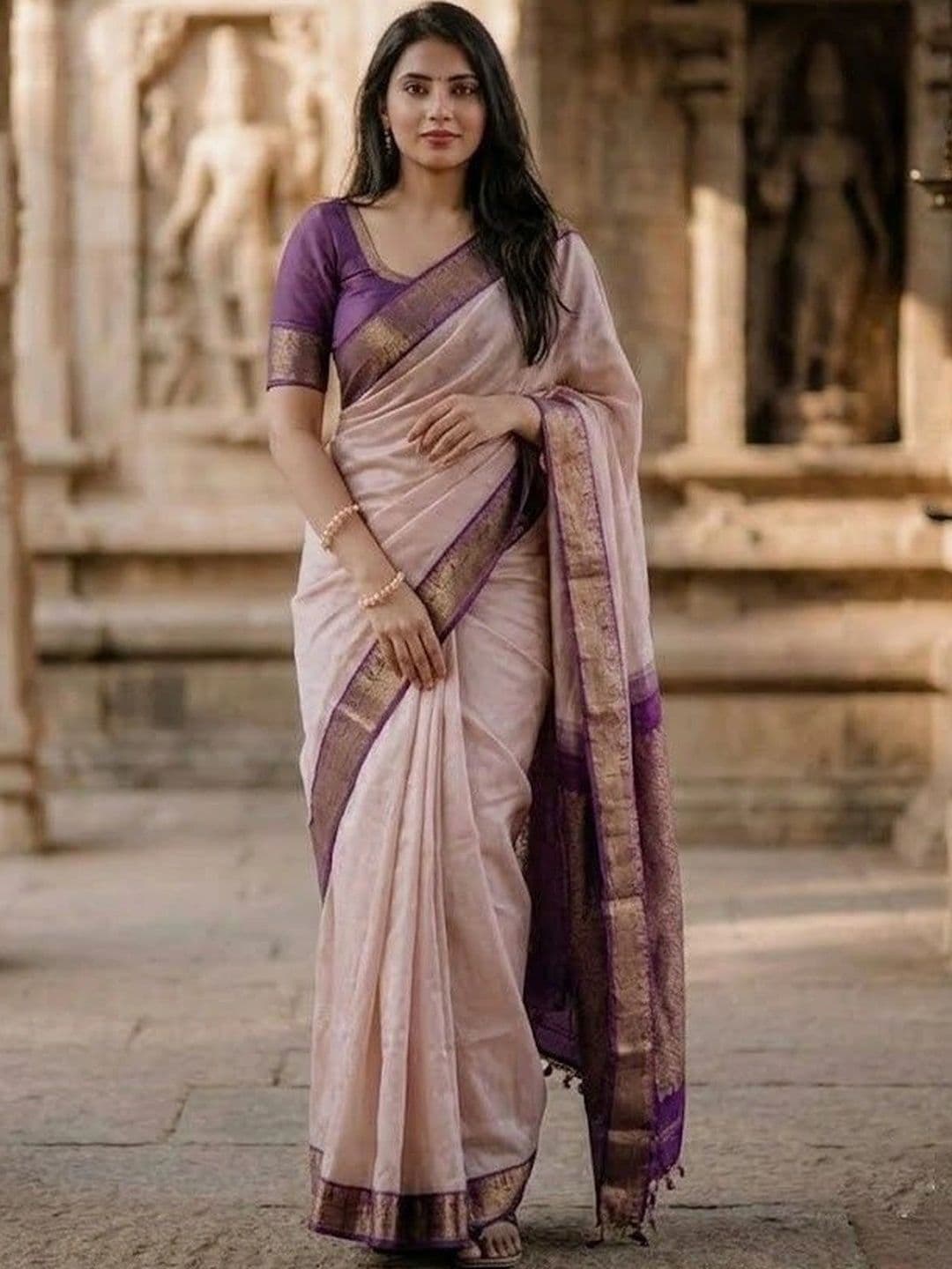 ADR CHIKANKARI Woven Design Zari Art Silk Banarasi Saree - view 1